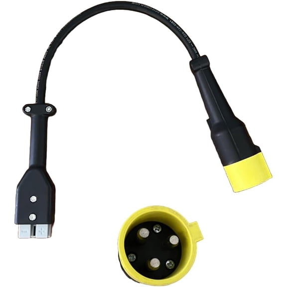 Schauer Battery-to-Charger Adapter – 3-Pin Yellow Golf Cart Plug to SB50 for Schauer JAC2036H Chargers (36V, 15–40 Amp) for Golf Cart Applications