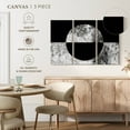 thumbnail image 5 of Elephant Stock Abstract Concrete Circle Wall Art - Horizontal Multi Panel Canvas - Living Room Wall Decor - Abstract Multi Panel - Black And Gray Decor - 65" x 42", 5 of 8