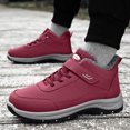 thumbnail image 3 of Rokment Womens Mens Winter Snow Boots with Arch Support Comfortable Waterproof Fleece Lined Warm Non Slip Walking Hiking Work Ankle Booties for Outdoor Sports Red Size 8.5, 3 of 7