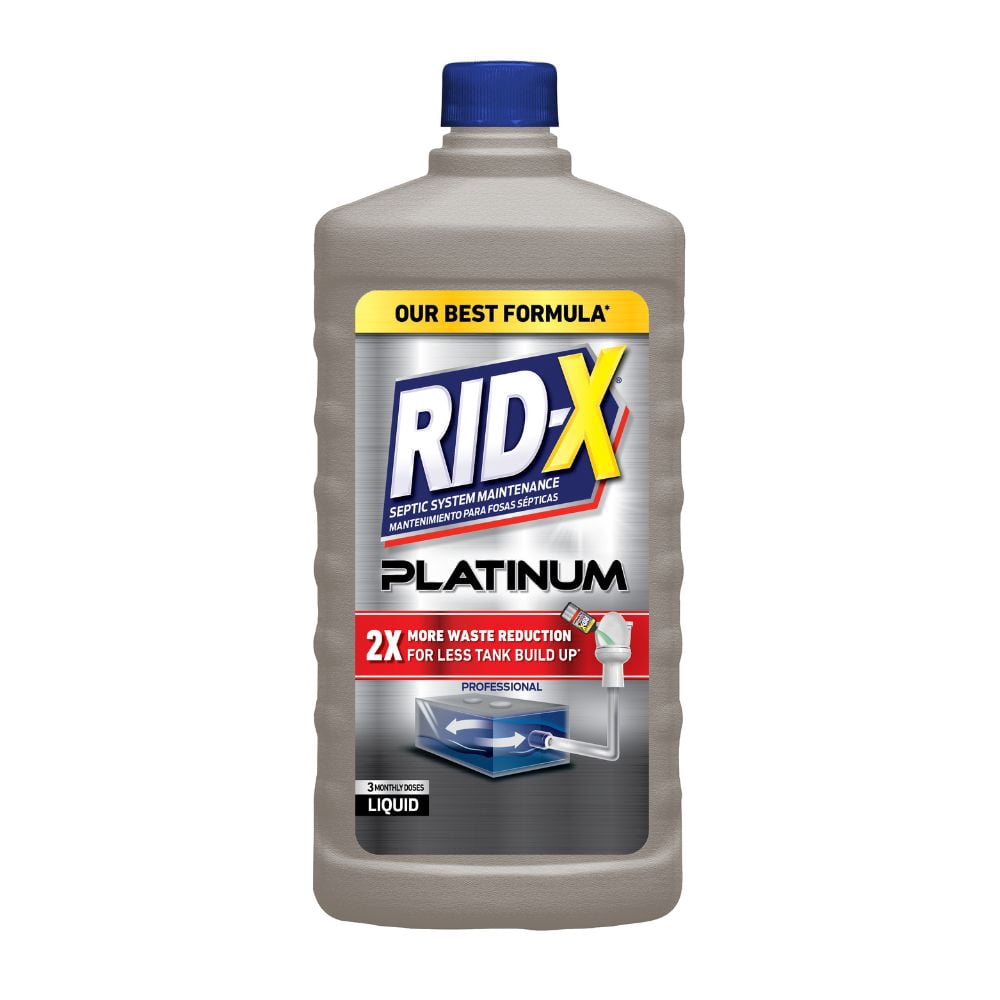 (2 pack) RID-X Septic Tank Treatment Platinum Liquid – 3 Month Supply - Our Best Formula with x2 More Waste Reduction