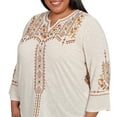 thumbnail image 4 of Alfred Dunner Womens Plus-Size Geometric Floral Embroidery Printed Top, 4 of 4