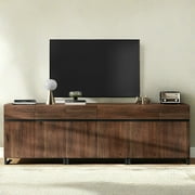 WAMPAT Modern TV Stand for TVs up to 100 inch, 3 in 1 Entertainment Center TV Console with Adjustable Shelves and Metal Base for Living Room,Bedroom,Brown
