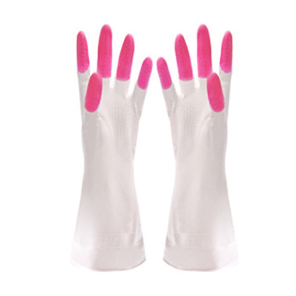 1 Pair of Cleaning Glove Long Cuff Gloves Rubber Glove for Kitchen Aquarium Dish 