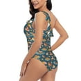 thumbnail image 4 of Sikiie Beach Dog Print Women One Piece Swimsuits Tummy Control One Shoulder Bathing Suits Ruffle Swimwear, From S to XXL-Medium, 4 of 6