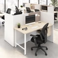 thumbnail image 1 of Scranton & Co Bureau en Bois 60W pour 2 Personnes avec Rangement en Blanc/orme, 1 of 7