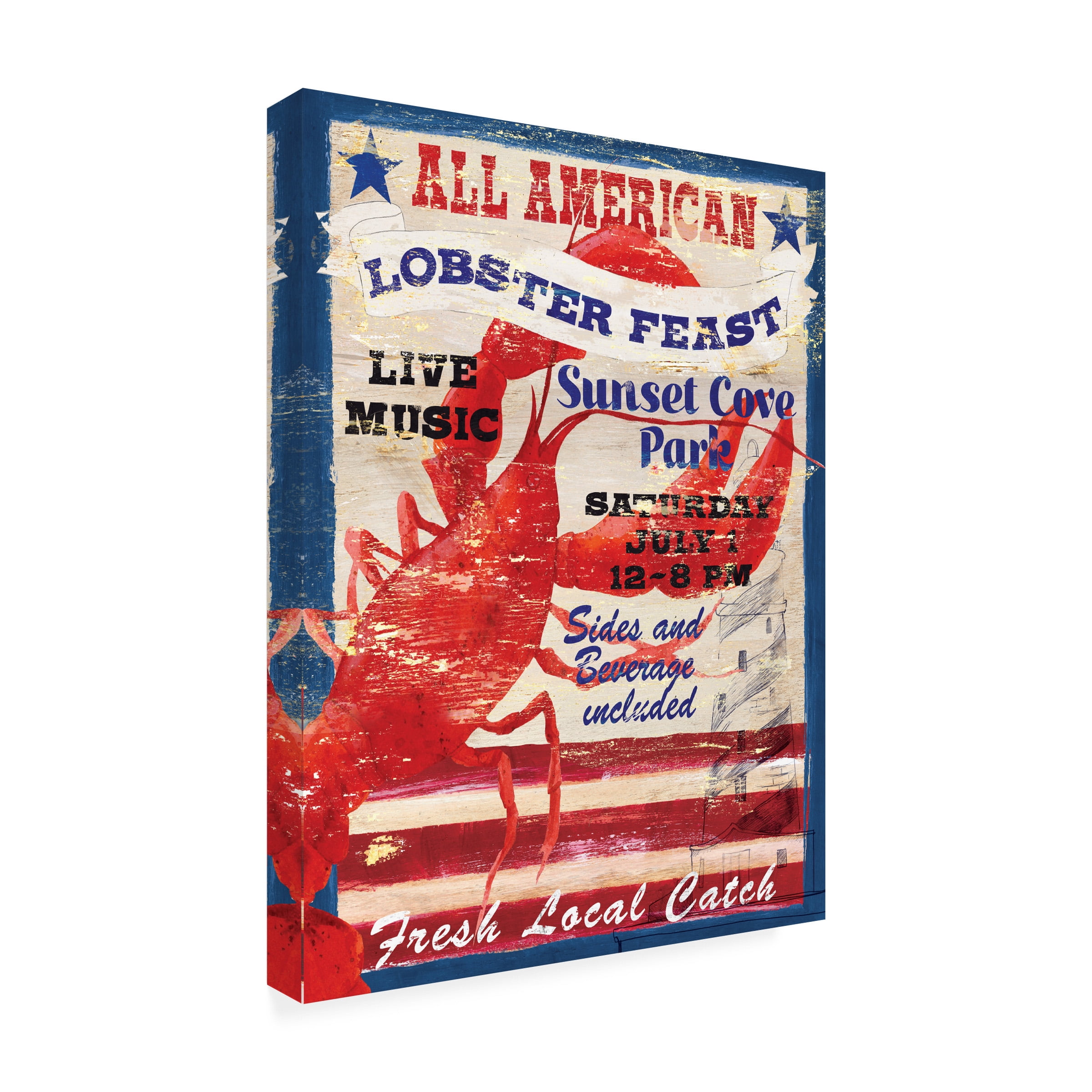 Fiona Stokes-Gilbert 'All American Lobster' Outdoor Canvas 19x14