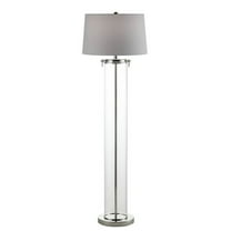 Axie 60 Inch Floor Lamp - Clear Glass Stand - Empire Shade - Metal - Nickel