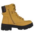 thumbnail image 3 of Forever Women Combat Army Style Boots Side Zipper Lace Up Lug Sole Cherry-16 Beige Camel 7.5, 3 of 4