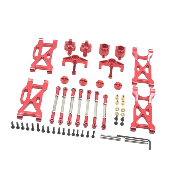 1 juego de soporte de buje C de brazo delantero y trasero de aleación de metal para WLTOYS 104001 escala 1/10 rojo