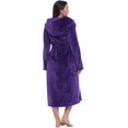 thumbnail image 3 of Women Plush Fleece Robe Long Warm Bathrobe Shawl Collar/Hood, 3 of 6