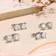 thumbnail image 2 of Miren Stainless Steel Geometric Stud Earring Set with Full Diamonds, 4-Piece Set of Zirconia Stud Earrings – Unisex, Hypoallergenic, Perfect Gift, Versatile for Everyday Wear, 2 of 5