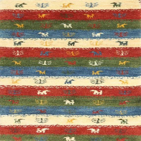 Ahgly Company Indoor Square Contemporary Brown Red Southwestern Area Rugs, 7' Square