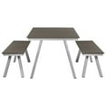 thumbnail image 3 of Pangea Home Jack 3-Piece Modern Aluminum Dining Set in Gray and Brush Finish, 3 of 3