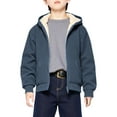 thumbnail image 4 of nerohusy Unisex Boys Girls Fleece Hoodie Sherpa Lined Jacket Zip Up Hooded Sweatshirt Winter Outwear Coat for Kids Cold Weather Dark Blue,13 Years, 4 of 8