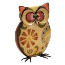 DecMode 11" Indoor Outdoor Owl Garden Sculpture with Floral Pattern