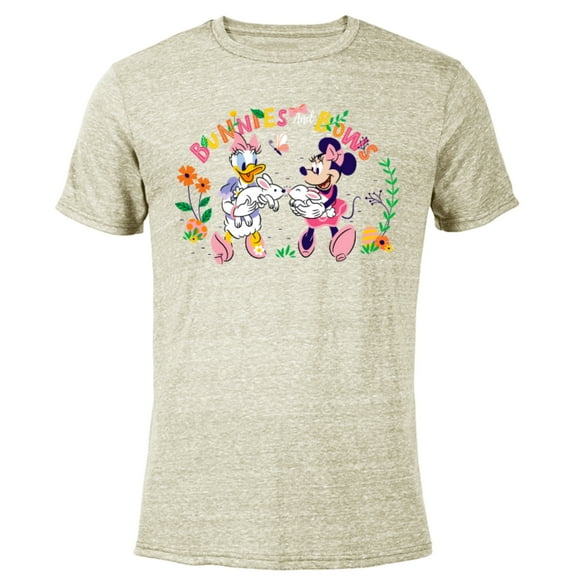 Disney Minnie and Daisy Bunnies and Bows Girls’ Easter - Short Sleeve Blended T-Shirt for Adults - Customized-Yellow