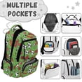 thumbnail image 7 of FKELYI Green Soccer Goal Print Kids Backpack for Elementary Student 17 Inch Schoolbag Primary School Bookbag Casual Daypack Travel Rucksack with Multi-Pockets for Boys Girls, 7 of 7