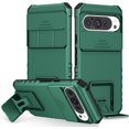 thumbnail image 1 of KOMI Compatible with Google Pixel 9/Pixel 9 Pro Case, Built in Slide Camera Lens Cover, Invisible Kickstand,Shockproof Full Body Protective Phone Cover (Green), 1 of 5