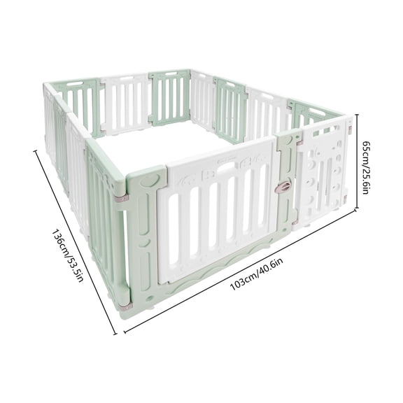 11 Panels Pet Barrier Playpen Exercise Pen Pet Safety Fence With Door Indoor