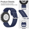 thumbnail image 4 of KOMI for Samsung Galaxy Watch 6 Band 40mm 44mm / Galaxy Watch 6 Classic Bands 43mm 47mm, 20mm Soft Silicone No Gap Sport Band Adjustable Replacement Strap for Galaxy Watch 6 Band Women Men Navy Blue, 4 of 7