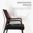 thumbnail image 4 of KLASIKA Desk Chair No Wheels, Arm Chair with Ergonomic Lumbar Support and Thickened Seats Cushion, Waiting Room Chairs for Office School Church Guest Reception, 2 Pack Black, 4 of 7