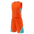 thumbnail image 5 of Yuanlook Solid Color Sleeveless Tank Top Elastic Waist Shorts Sport Training Football Soccer Wear Matching Outfit Set for Kids, 5 of 5