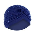 thumbnail image 2 of Babysbule Hats for Women Winter Women Beading India Hat Muslim Ruffle Chemo Hat Beanie Wrap Cap, 2 of 2