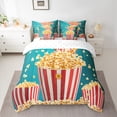 thumbnail image 2 of Feelyou Cartoon Movie Popcorn Bedding Comforter Set 7pcs, Yummy Food Queen Bedding Sets, Teens Boys Girls Kids Reversible Queen Sheet Sets, Super Cozy Room Decor, 2 of 7