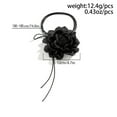 thumbnail image 4 of Fgnfyis Womens Solid Color Choker Necklace with Large Fabric Flower Minimalist Ribbon Fringe Statement Necklace WH1, 4 of 6