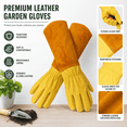 thumbnail image 2 of Long Garden Gloves for Women Man, Thorn Proof Rose Pruning Cowhide Leather Garden Gloves for Cactus, Rose and More - L, 2 of 7
