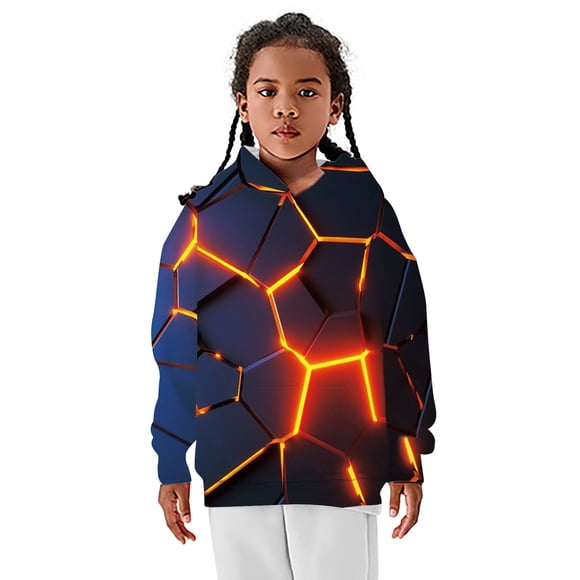 WEIYLL Chandails à Capuchon pour Garçons Adolescents Imprimé Dessin Animé Chandail 3D avec Poche Hauts d'Automne Décontractés pour S