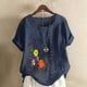 thumbnail image 2 of Camiseta suelta informal de verano con cuello redondo y manga corta con estampado de flores para mujer OAVQHLG3B Store  lin121212, 2 of 4