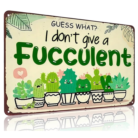 Bestylez Garden Gifts Vintage I Don'T Give A Suculent Gardening Signs Para El Hogar, Jardín, Invernadero, Sala De Estar, Dormitorio, Patio, Decoración Al Aire Libre, 8 X 12 Pulgadas (3363)