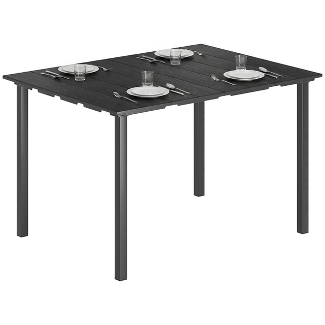 Outsunny Outdoor Dining Table for 4 People, Rectangular Patio Table