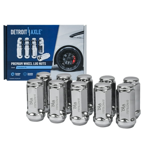 Detroit Axle - 12x1.5 Wheel Lug Nuts for Chevy Malibu Cobalt HHR Pontiac G6 Saturn Aura Chrome Wheel Lug Nuts 2008 2009 Replacement - 10pc