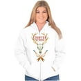 thumbnail image 3 of Country Strong Deer Antlers Arrows Unisex Fleece Graphic Zip Up Hoodie Brisco Brands 2X, 3 of 5