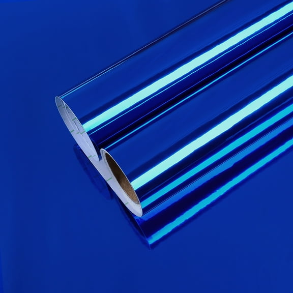 CHIHUT Stainless Steel Blue Contact Paper for Kitchen Peel and Stick Blue Metallic Wallpaper for Countertop Waterproof Self Adhesive Contact Paper Removable Vinyl Roll for Furniture 17.7”x100”