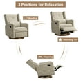 thumbnail image 4 of Spruce & Spring Manual Swivel Glider Recliner with Storage Pocket, Beige Gingham, 4 of 14