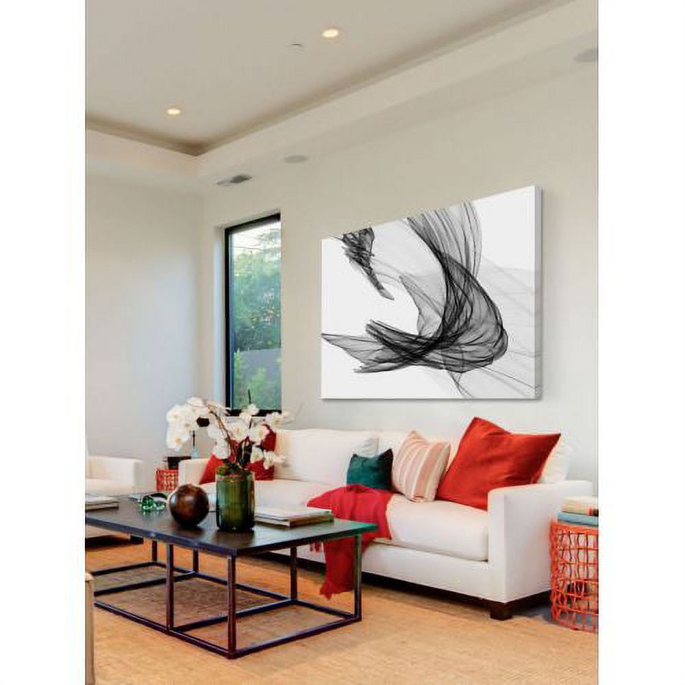 "Abstract Black and White 20-29-04" Painting Print on Wrapped Canvas