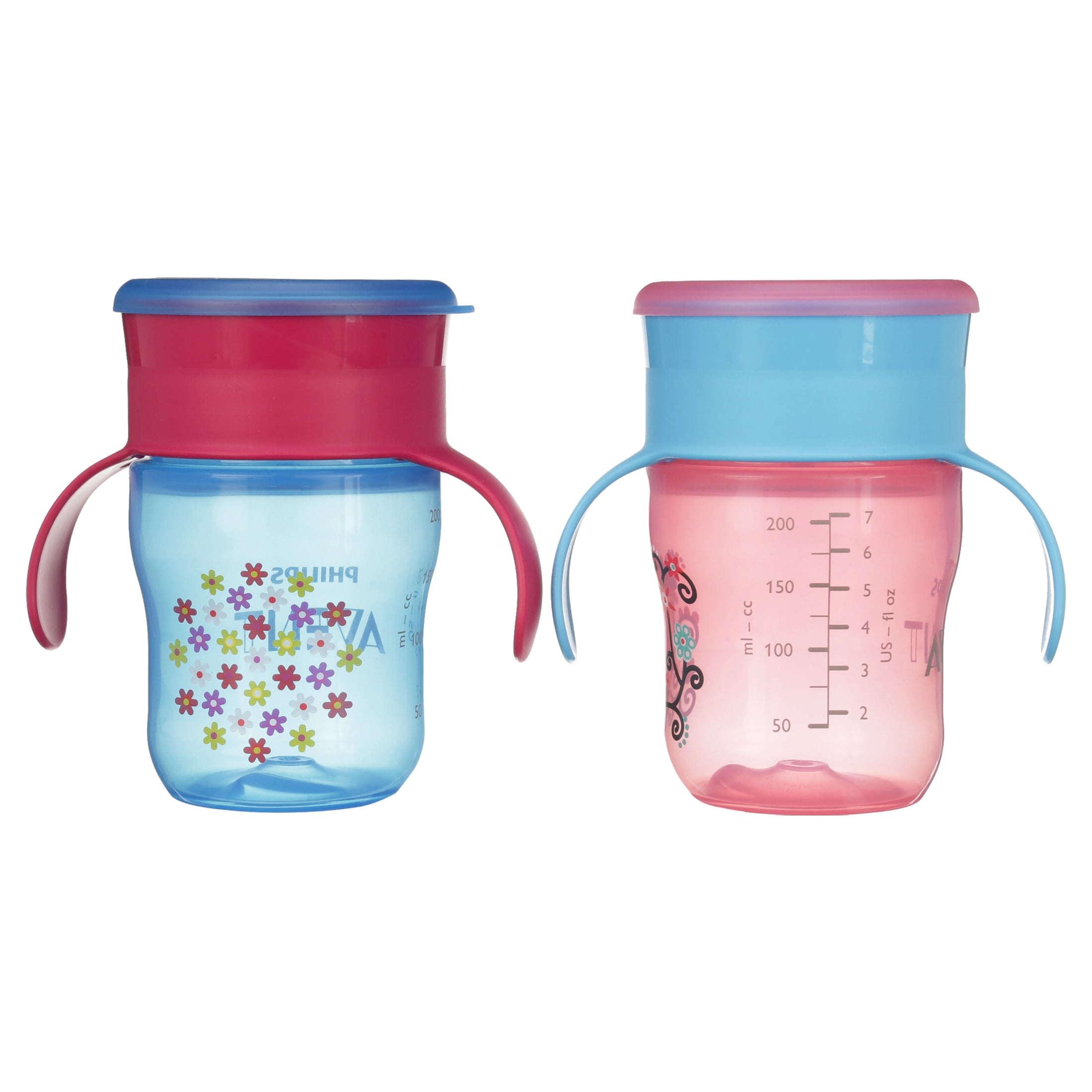 Philips AVENT 2 PACK - 12 oz Straw Toddler Sippy Drinking Cups RED - 18m +  (Red) - For Moms