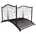 thumbnail image 1 of 4FT Metal Garden Bridge Decorative Arc Bridge with Guardrails Black Bronze, 1 of 7