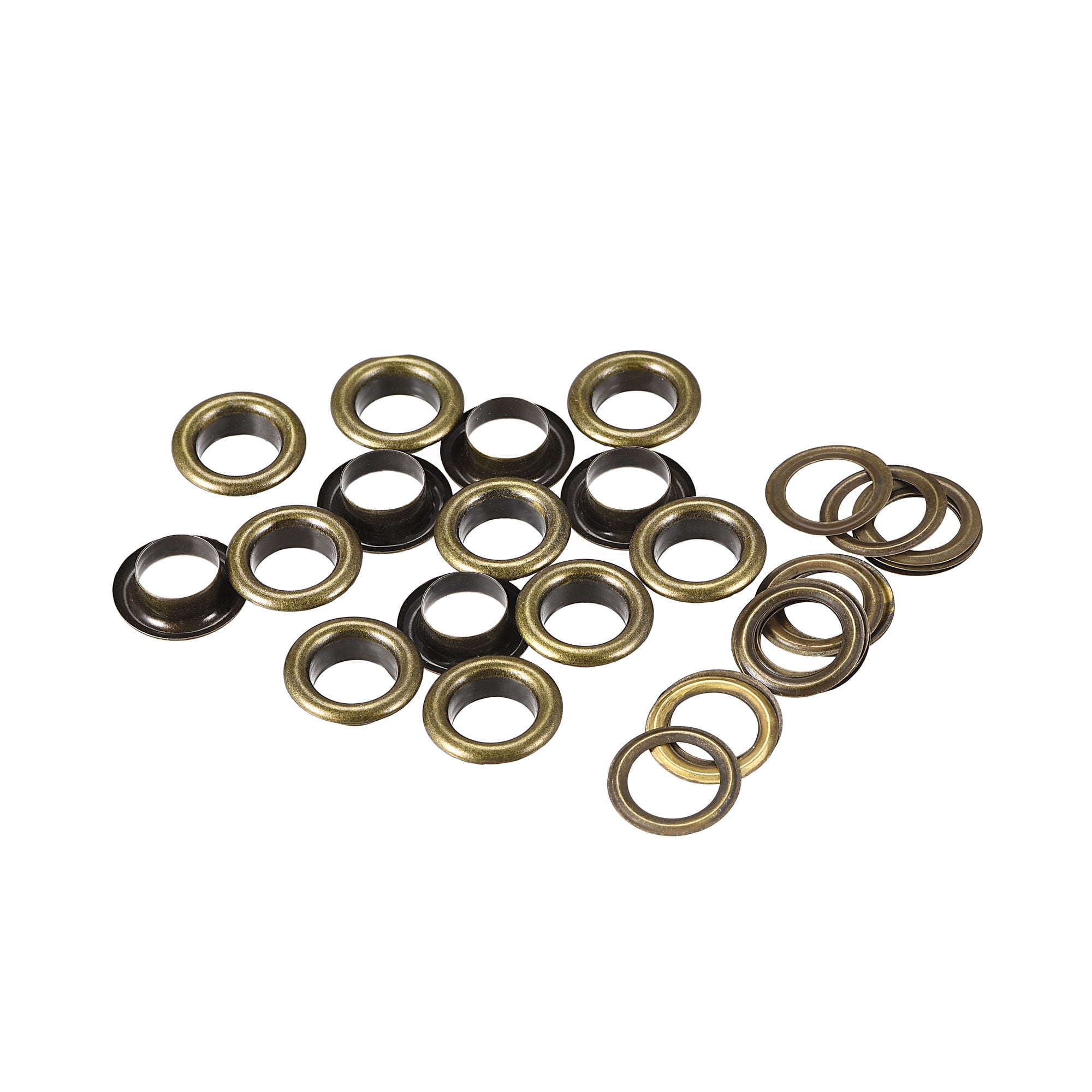 Uxcell Eyelets with Washers, 16.5 x 10 x 5mm Iron Through Hole Hollow Rivets Grommets Bronze