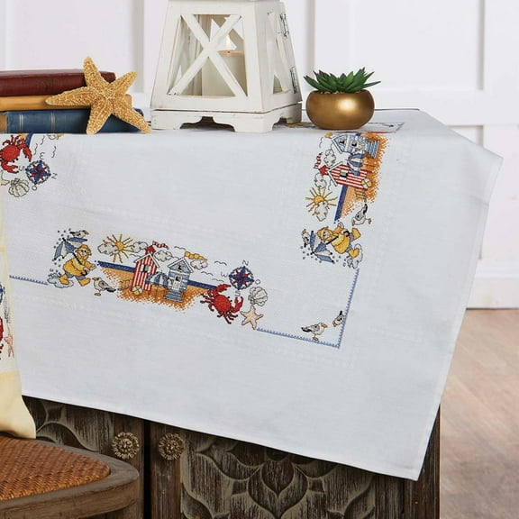 Craftways® On the Beach Table Topper Counted Cross-Stitch Kit