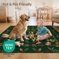 thumbnail image 4 of ODIKA 3'x5' Ultra-Soft Throw Mat, Festive Botanical Vine Border Circle Classroom Round Rings Leaves Playful None Washable, Bare feet friendly, Easy Care Indoor rug for Bedside, Vanity, 4 of 7