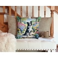 thumbnail image 3 of Border Collie Spring Path Throw Pillow 14 in x 14 in, 3 of 4