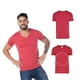 thumbnail image 3 of Playera Yazbek Cuello V para caballero Rojo jaspe Doble Extra Grande C0356, 3 of 3