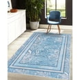 thumbnail image 4 of Floral Decorative Rug, Romantic Composition of Love Flowers Blossoming Artwork in Pinkish Design, Quality Carpet for Bedroom Dorm and Living Room, 6 Sizes, Deep Sky, by Ambesonne, 4 of 4