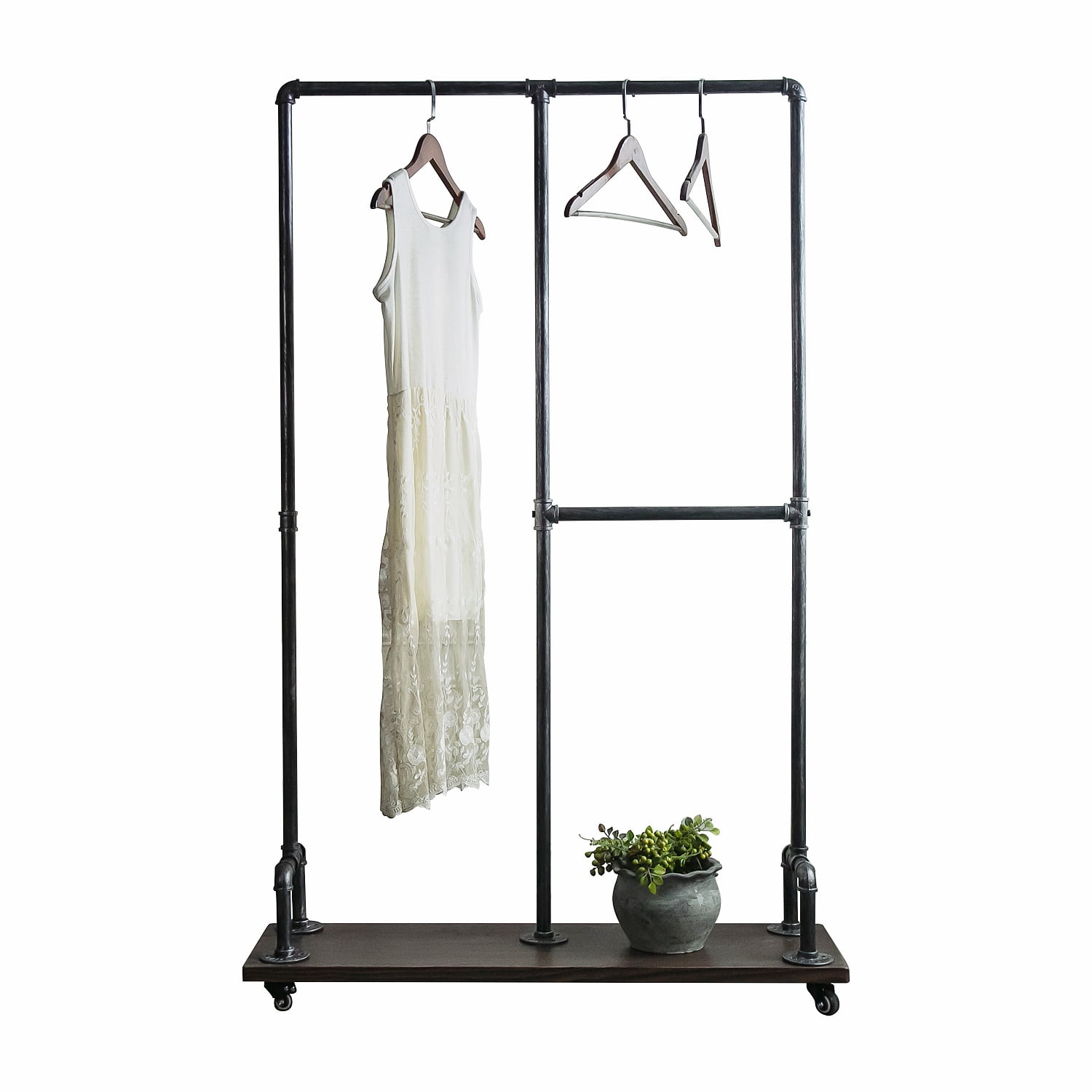 Clothes Rack, Heavy Duty Garment Rack for Hanging Clothes, Industrial
