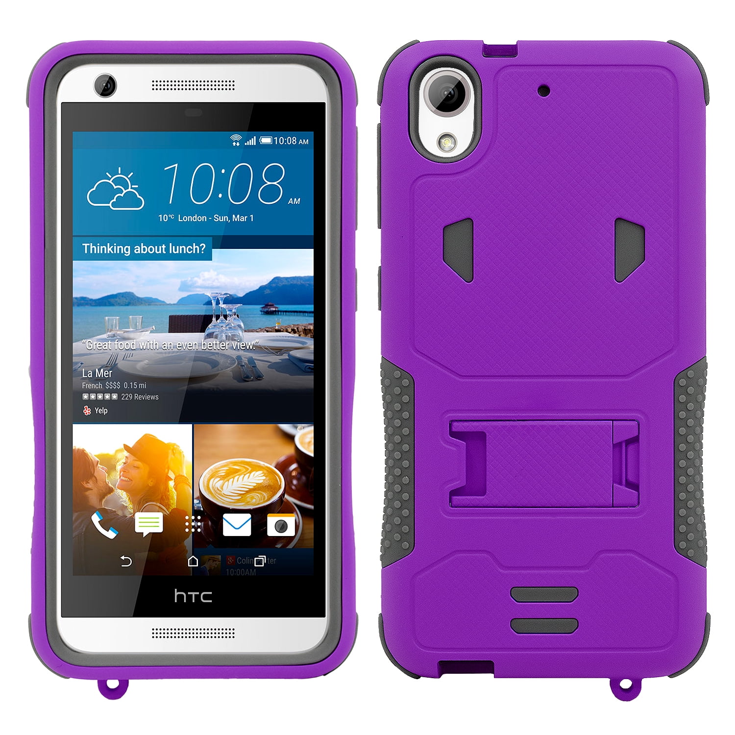 HTC Desire 626 / 626S Impact Silicone Case Dual Layer with Stand Purple