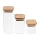 thumbnail image 1 of Glass Storage Jar Food Storage Container with Bamboo Lids for Kitchen Use 3Pcs, 1 of 4
